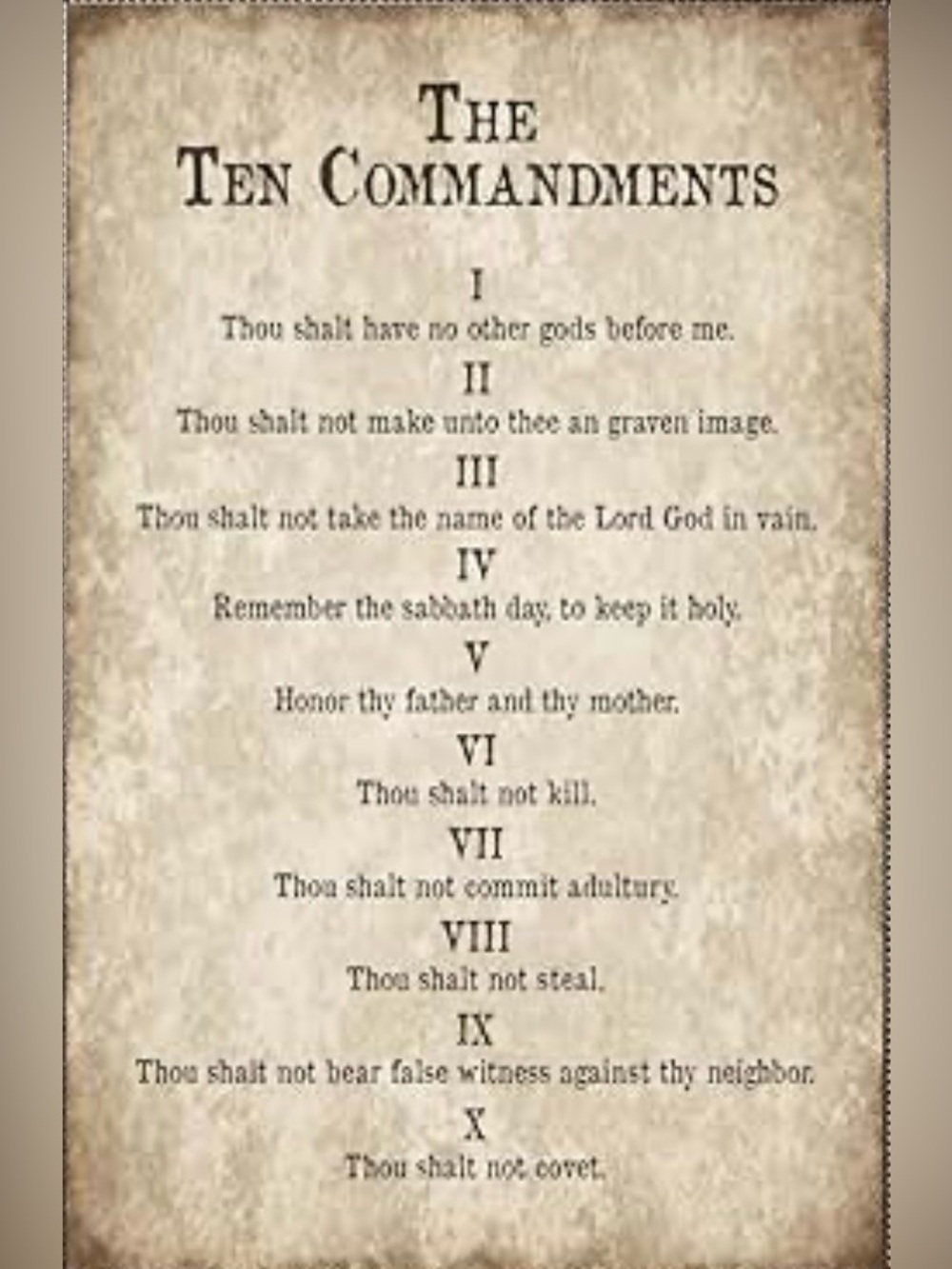 NIP Large Framed Canvas Wall Art Depicting “The Ten Commandments,”